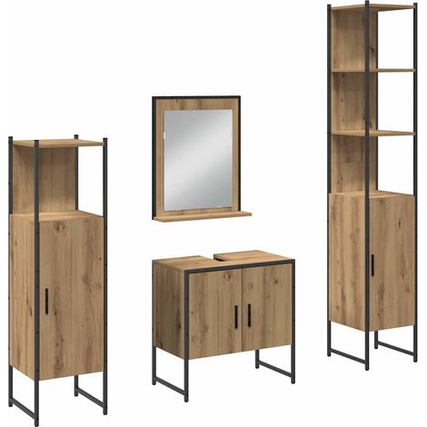 Maison Exclusive - Set di mobili per il bagno 4 pcs Marrone 33 x 33 x 185.5 cm