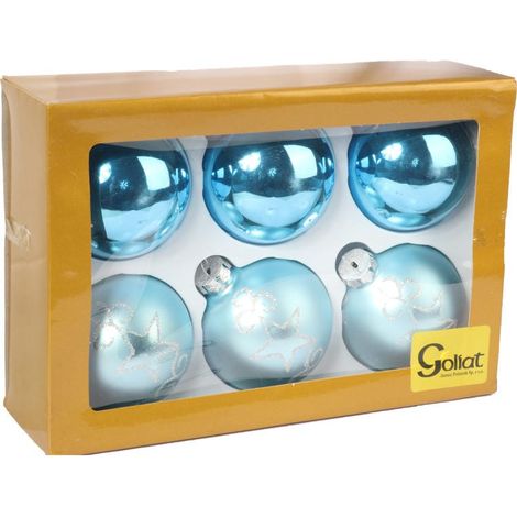 Juego de 6 adornos de cristal azul (1/5)