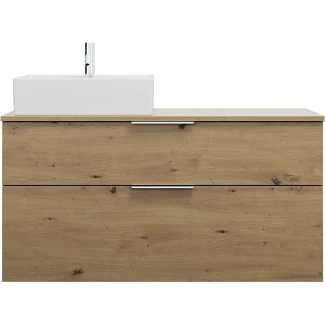 burgbad Eqio meuble sous-lavabo avec plan de toilette, découpe à (1/2)