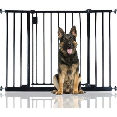 Bettacare Extra Wide Hallway Dog Gate, 97cm - 103cm, Black, Pressure Fit Pet Gate, Puppy Safety Barrier
