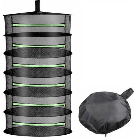 Filet de Séchage Suspendu Pliable 6 Couches Panier de Séchage Grand Porte-Sèche Filet de Rangement Tente Herbe Bud Plant Sécher avec Sécateur (1/5)