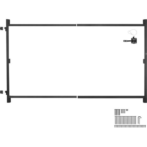 VEVOR Kit di Costruzione Cancello per Aperture Larghe 1524 a 2438 mm Recinzione Alta 1828,8 a 2133,6 mm Kit Telaio Cancello Completo Anti-Cedimento con Serratura a Scatto e Viti, Recinzione in Legno