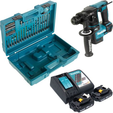 Makita DHR 171 RYX3 Akku Bohrhammer 18 V 1,2 J SDS-Plus Brushless + 2x Akku 1,5 Ah + Ladegerät + 65 tlg. Zubehör Set + Koffer (1/5)