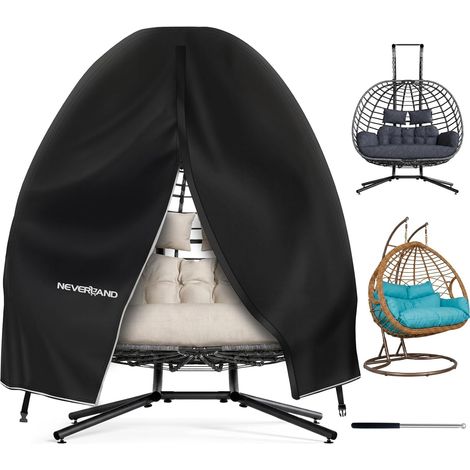 Hanging Chair Cover, 200 x 230 cm 420D Oxford Egg Chair Cover, Waterproof Protective Cover for Outdoor Garden Chair Anti-UV with Zip (1/5)