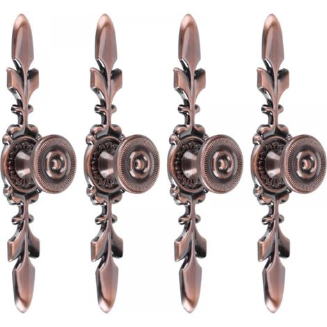 Schubladengriffe im Vintage-Stil – für Möbel, Schränke, Kleiderschränke, Schubladen – mit Schrauben – Rotbronze – 4 Stück (1/5)