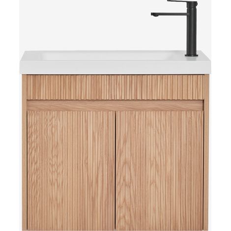 SKLUM Hängendes Badezimmermöbel-Set aus Holz mit integriertem Waschbecken Narek (1/5)