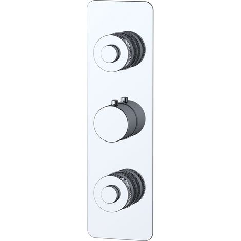 RAK Prima Tech Concealed Vertical Thermostatic Dual Control Shower Valve with Back Plate - RAKPRT3025 (1/2)