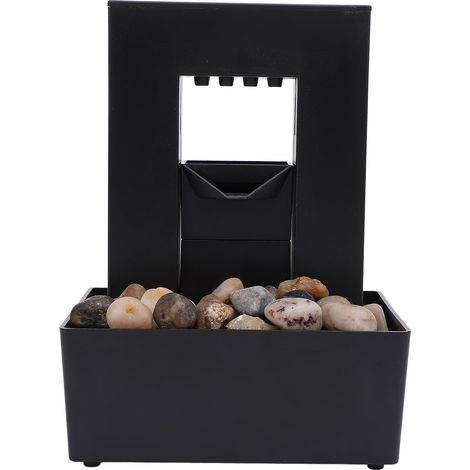 Fontaine décorative d'intérieur en plastique, petite fontaine à eau avec éclairage LED et gargouillis pour la maison et le bureau (1/5)
