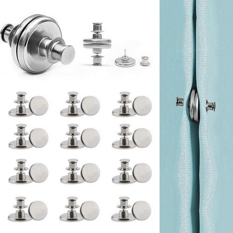 12 paires de 24 aimants magnétiques à clipser pour rideaux - puissants, sans outil (ronds, 20 mm) (1/5)