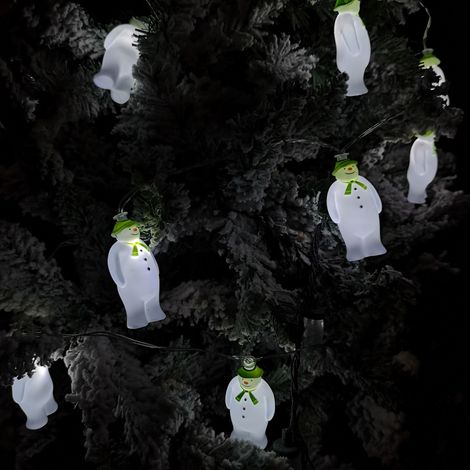 The Snowman And The Snowdog Battery Operated 10 Snowmen LED Indoor String Light Ice White LEDs (1/4)