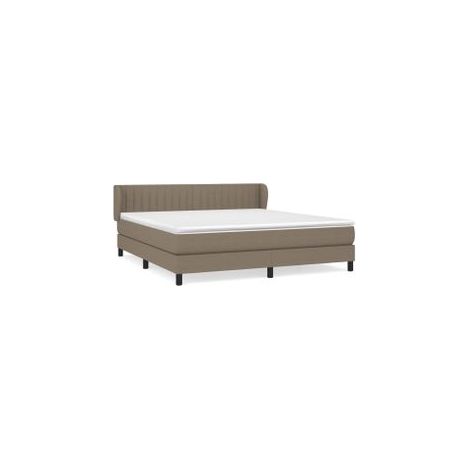 Sommier à lattes de lit avec matelas Taupe 160x200 Tissu (1/5)