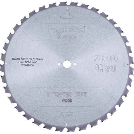 Metabo Sägeblatt power cut wood - classic, 500x30 Z36 TZ 15° (1/3)