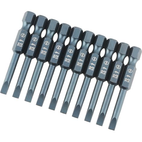 Jeu de 10 embouts de seringue fendus en acier allié S2, tige hexagonale 1/4 pouce, 50 mm, K6,3 x 50 x SL4 mm (1/5)