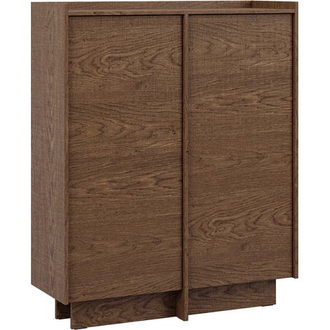 Buffet haut 2 portes Japandi Bois foncé (1/3)