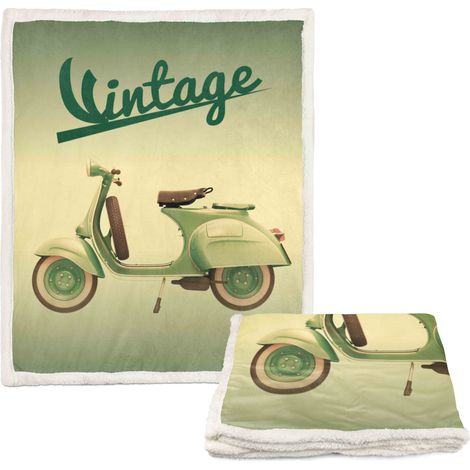PLAID coperta IN PILE SHERPA fantasy HD VESPA VINTAGE (1/5)