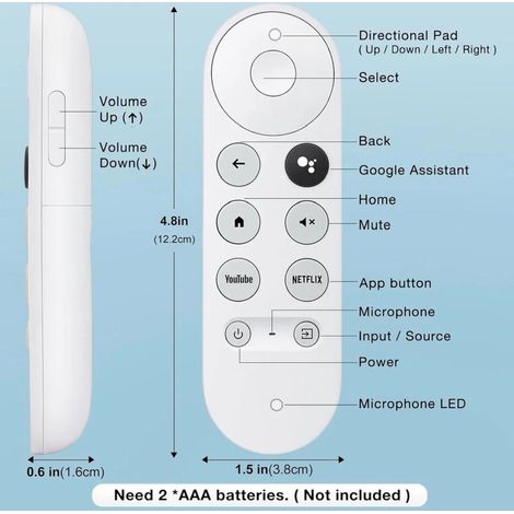 Telecomando per Chromecast TV Telecomando per Chromecast Telecomando bianco per Google TV (1/5)