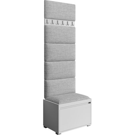 Conjunto para recibidor Comfivo Pinus V, Blanco + Abriamo 06, 207x65x34cm, Tapiz, Aglomerado laminado, Montada en la pared, Colocada (1/5)