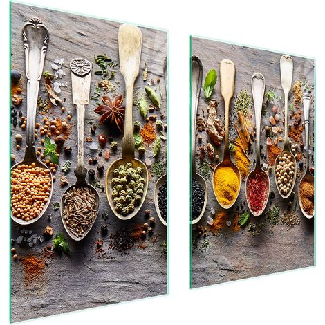 Glasschutzplatte für Küche 65x52 Gewürze (1/5)