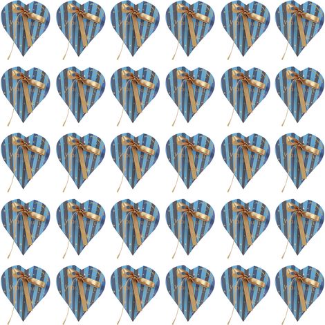 30 herzförmige Süßigkeiten-Geschenktüten – Ideal für Hochzeiten, Taufen, Geburtstage – Blaue Schachtel mit goldener Schleife – Partydekoration (1/5)