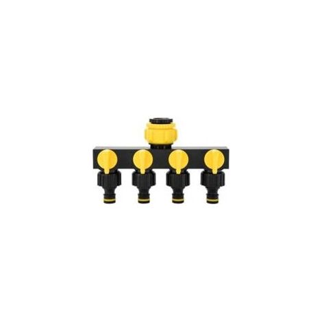 4-Wege-Verteiler, 3/4-Zoll- und 1/2-Zoll-Gartenschlauchanschlüsse, Wasserhahnadapter für Crezuo-Gartengeräte (1/4)