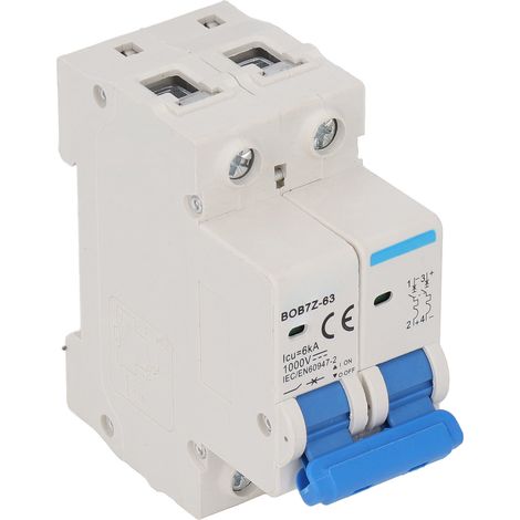 Disjoncteur miniature 1000 V CC, interrupteur à air bipolaire 6 kA, protection contre les surcharges photovoltaïques C16 16 A (1/5)