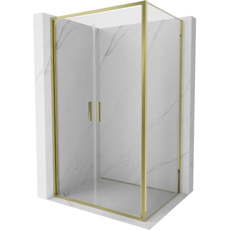 Mexen Exo Duschkabine schwenkbar 70 x 95 cm, transparent, gold - 814-070-095-50-00