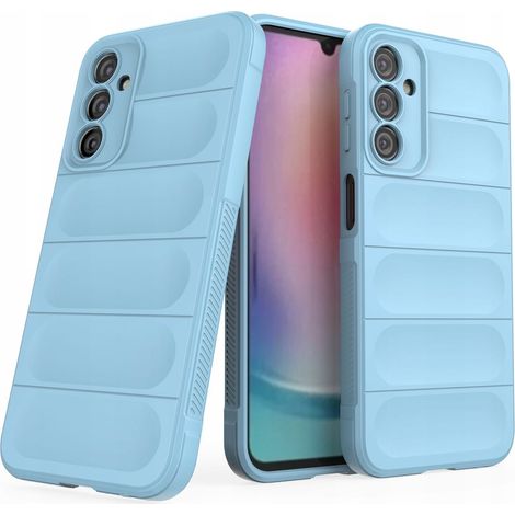 Custodia Magic Shield per Samsung Galaxy A24 4G, cover flessibile e rinforzata, colore azzurro chiaro. (1/5)