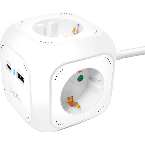 LogiLink LPS283U Multipresa a cubo Bianco Schuko 1 pz. (1/5)