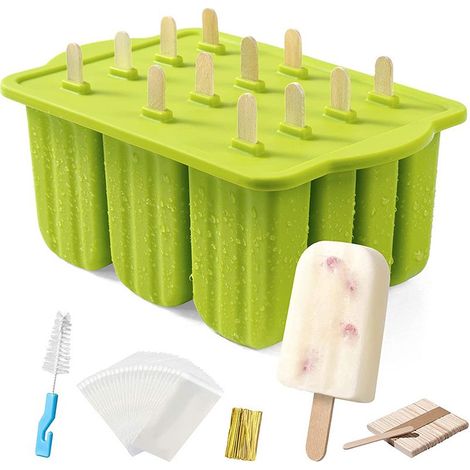 Moule à Glace en Silicone Sans BPA,Moule Esquimaux,Silicone Moule à Glace Pour Glace pour la Préparation de Popsicles Crèmes Glacées (1/5)