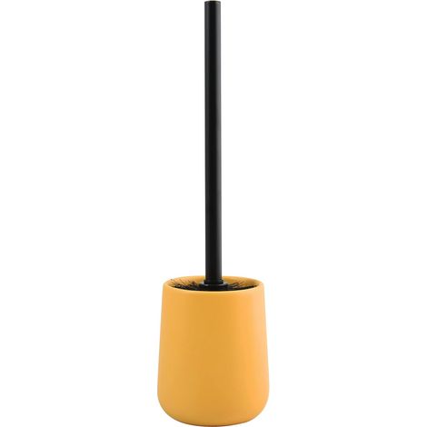 1 - Brosse WC - Support Céramique - Design Classique - Poils Résistants - Usage Hygiénique - Salle De Bains - Safran Mat - 10,4x38,8 cm (1/3)
