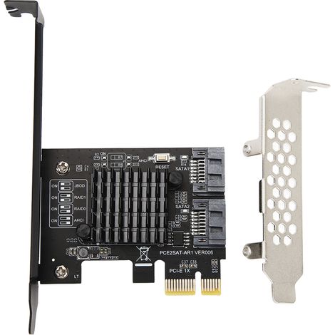 PCIe-zu-SATA-3.0-Erweiterungskarte, 2 x 6-Gbit/s-Anschlüsse, Hochgeschwindigkeits-RAID-Controller, kompatibel mit Windows 7 bis 11