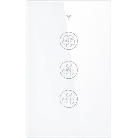 Tuya Interruttore Regolatore di velocità per Ventole WiFi con RF 433 MHz Colore: Bianco