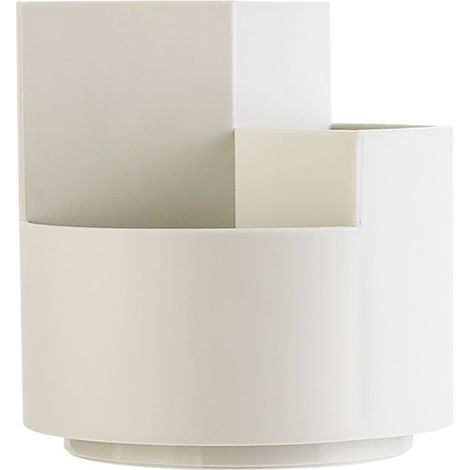 Porte-pinceaux de maquillage rotatif 360°, grand rangement tournant pour bureau, support à capacité élevée, blanc (1/5)