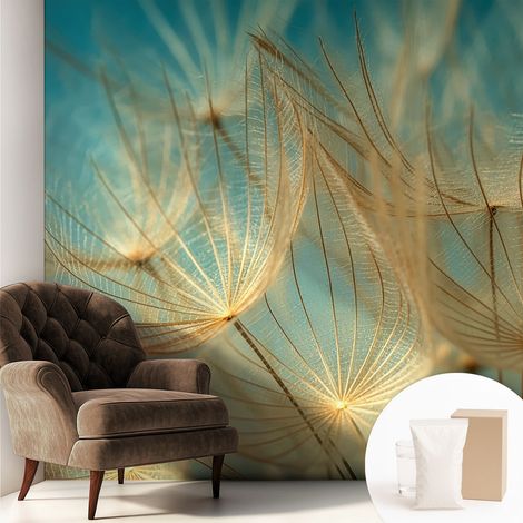 Tapete Vliestapete mit Kleber für Wohnzimmer Schlafzimmer Küche - Wanddekoration Ätherische Pusteblumen 250x250 cm (1/5)