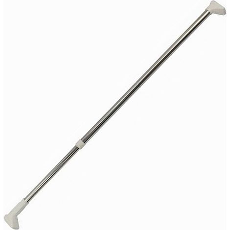 Cleafe - Bastone Asta Tenda Doccia Barra Telescopico 70-120cm Alluminio Piedini Bianchi 59796 - (1/5)
