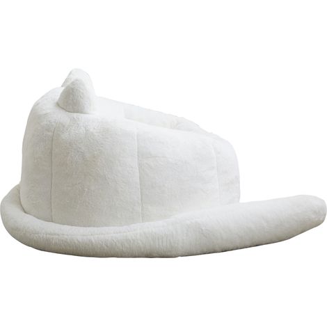 Pouf canapé lotus blanc en tissu pelucheux doux, design chat élégant, confortable et léger pour salon, chambre, bureau ou salle de jeux cosy – CHICFURN (1/5)