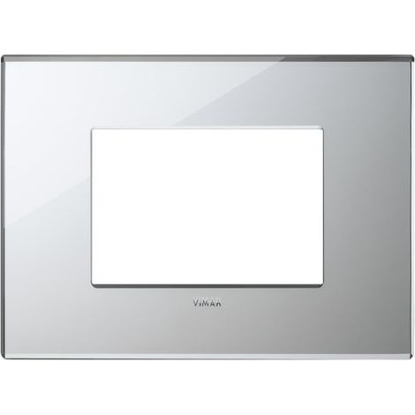 Placca 3 moduli, cristallo, argento ghiaccio vimar 22653.75