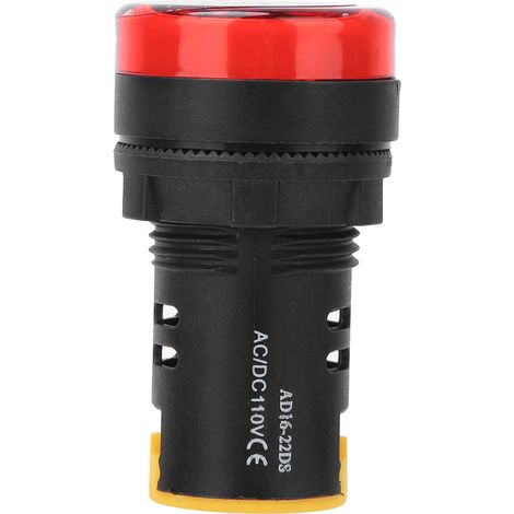 Lot de 10 voyants lumineux d'alimentation LED BERM, boîtier en polycarbonate ignifugé, diamètre 22 mm, 110 V, AD16-22D/S, rouge. (1/5)