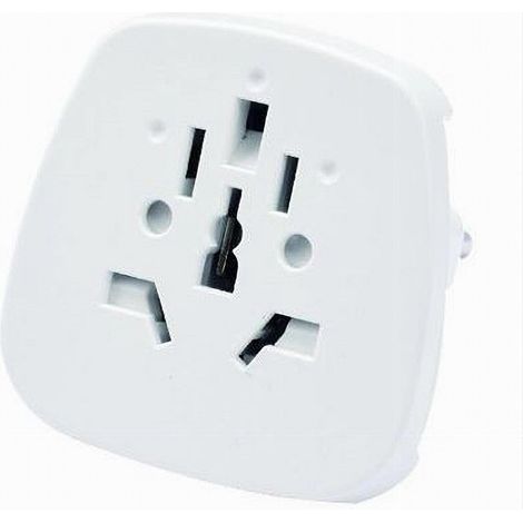 Trade Shop - UNIVERSAL-REISEADAPTER MIT STECKER 10A 2P+T WEISSE STECKDOSE 83096 - (1/4)