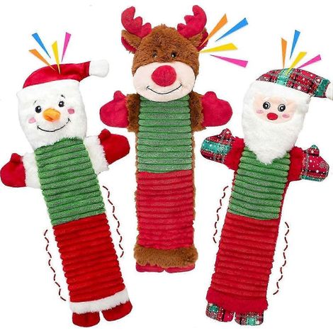 Jouet de Noël pour chien en peluche sans rembourrage avec papier crissant, jouet de dentition interactif pour chiots et grands chiens pour les occuper (1/5)