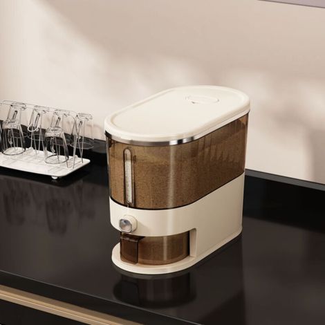 Réservoir de rangement de cuisine, seau à riz pressurisé étanche à la poussière et à l'humidité - 10l, 34x25x18cm (1/4)