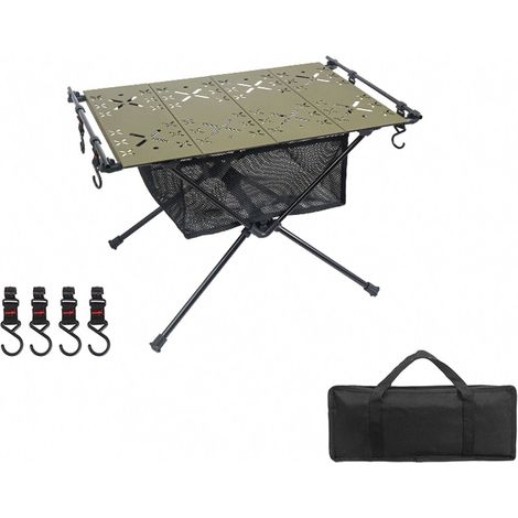 IGT Table Portable en Alliage d'aluminium Pliant Multifonction Ultraléger Barbecue Camping randonnée Bureau enroulable avec Sac de Rangement pour Barbecue Pique-Nique équitation (1/5)