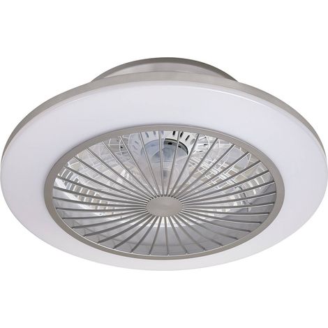 Lindby Ventilador de techo con lámpara 'Mamuti' en Gris Aluminio