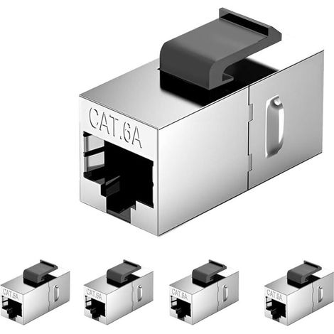 Module Keystone RJ45 Cat 6a sans outil, blindé STP, 10 Gbit/s, AWG 22–24, lot de 5 prises réseau pour panneau de brassage