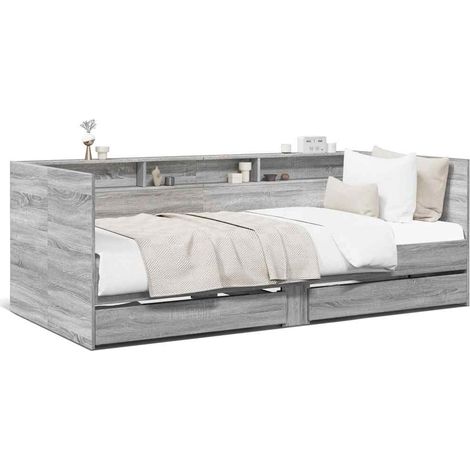 Maison Exclusive - Sofá cama con cajones sin colchón gris Sonoma (1/5)
