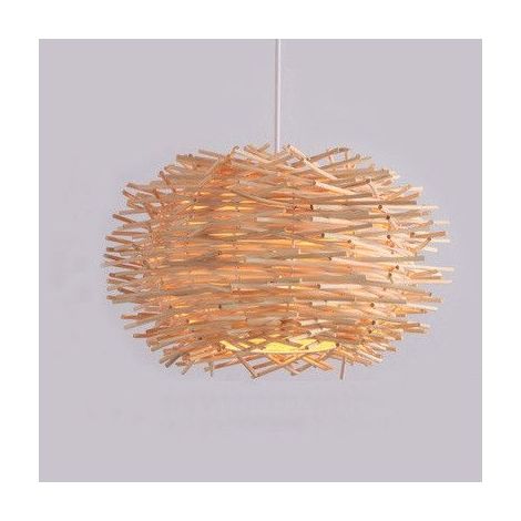 Lustres, Asie Du Sud-Est Des Lampes D'Art Rotin de Restauration Ferme Pendentinelle Light Pot Hot Pot Restaurant Bar Suspendu Lampe À Oiseaux Bird Bird Cage Lampe Pendente/30 Cm - RWSuspension (1/5)