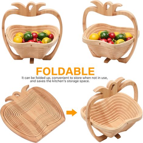 Panier à fruits pliable en bambou créatif (1/5)