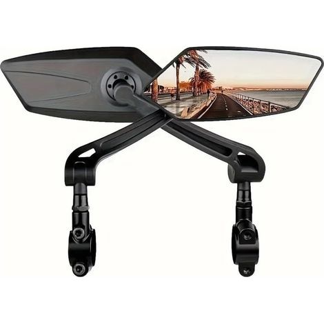 MotRetroviseur Embouts Guidon Rétroviseur Réflecteur Réglable Rotatif Guidon Scooter Moto Miroir Accessoires (1/5)