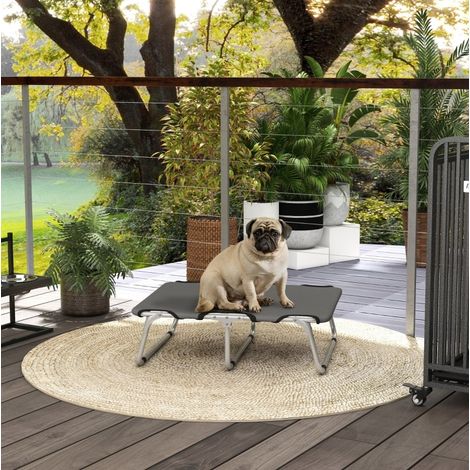 Lettino pieghevole per cane grigio 71 x 58 x 20 cm, struttura in acciaio, fino a 10 kg (1/5)
