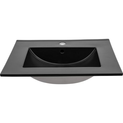 Einbauwaschbecken AXIS 60 cm in mattschwarzer Keramik